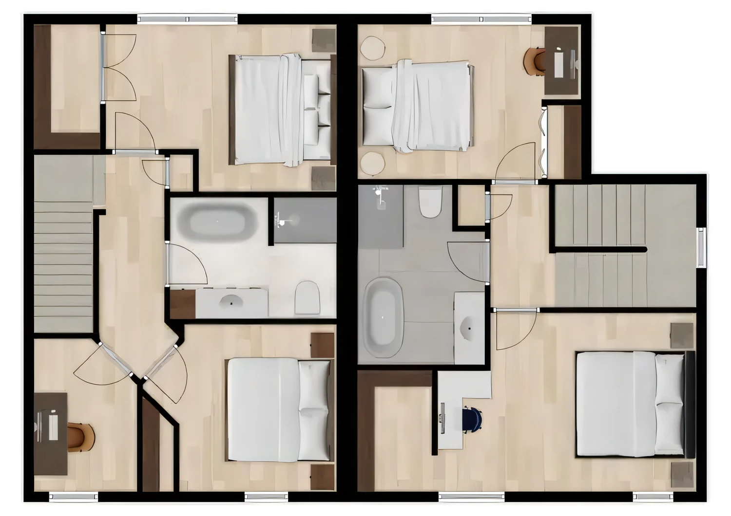 Plan d'aménagement de l'étage, Ste-Catherine