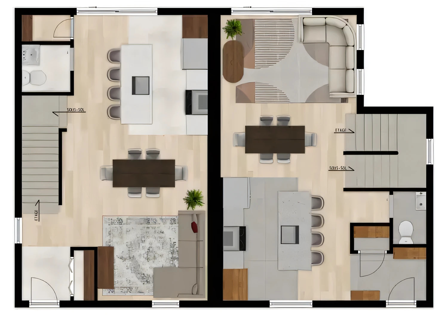 Plan d'aménagement du rez-de-chaussée, Ste-Catherine