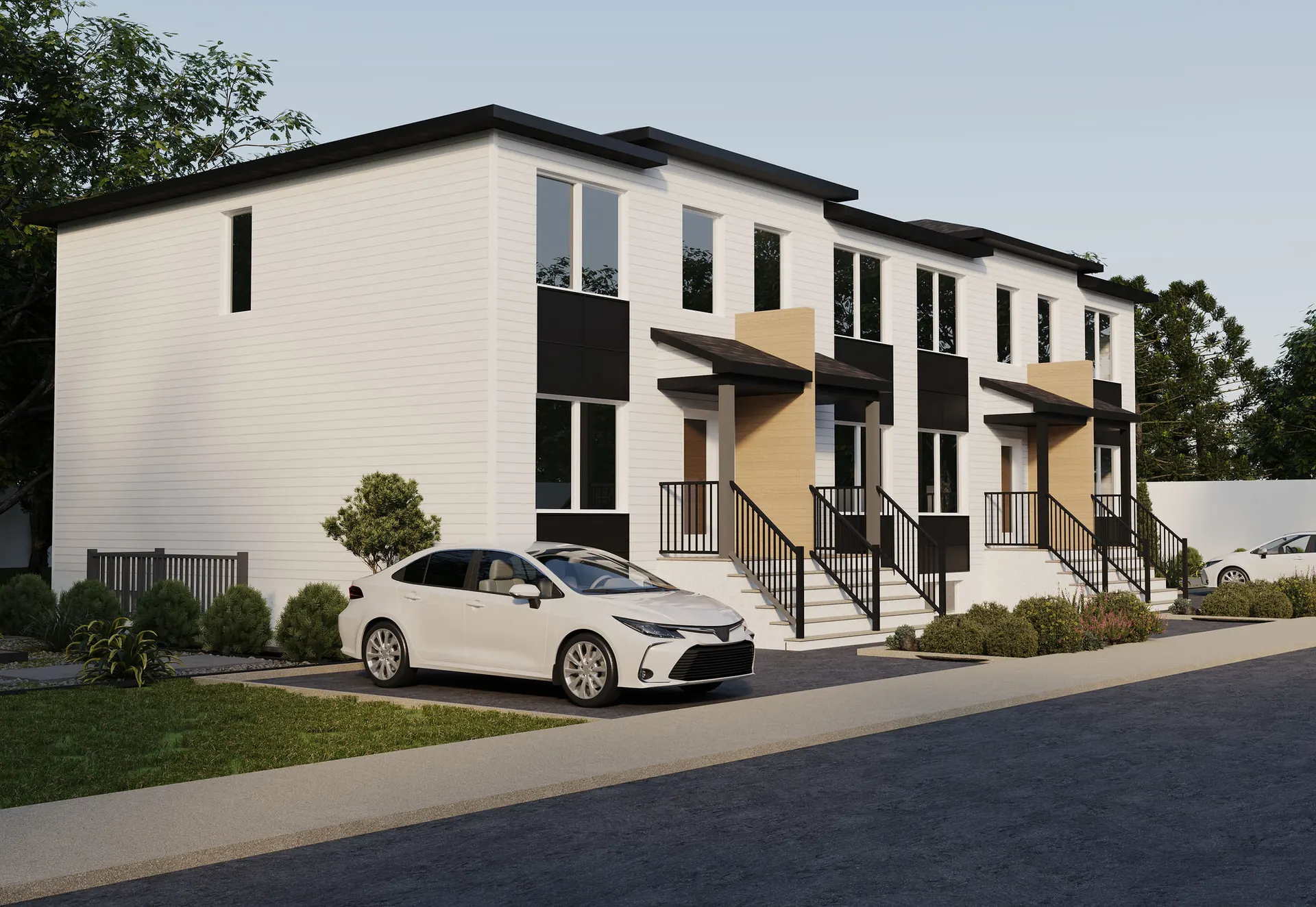 Quatre maisons de ville en rangée à Duberger, avenue Peret